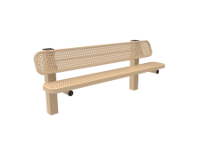 Perforated Steel Single Pedestal Bench